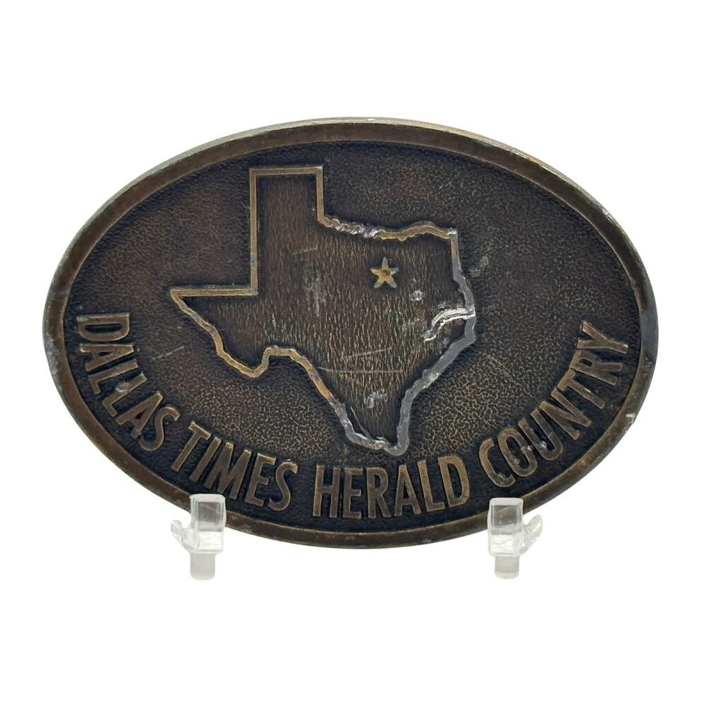 Dallas Times Herald Country Texas Belt Buckle Bergamot Oval Copyright 1978